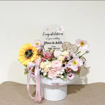 Bloom Box Akrilik Ucapan Wedding Sukamulya